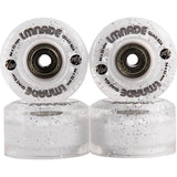 LMNADE Vibe Quad Roller Skate Wheels - Clear Translucent Glitter 54mm