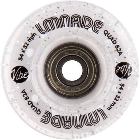 LMNADE Vibe Quad Roller Skate Wheels - Clear Translucent Glitter 54mm