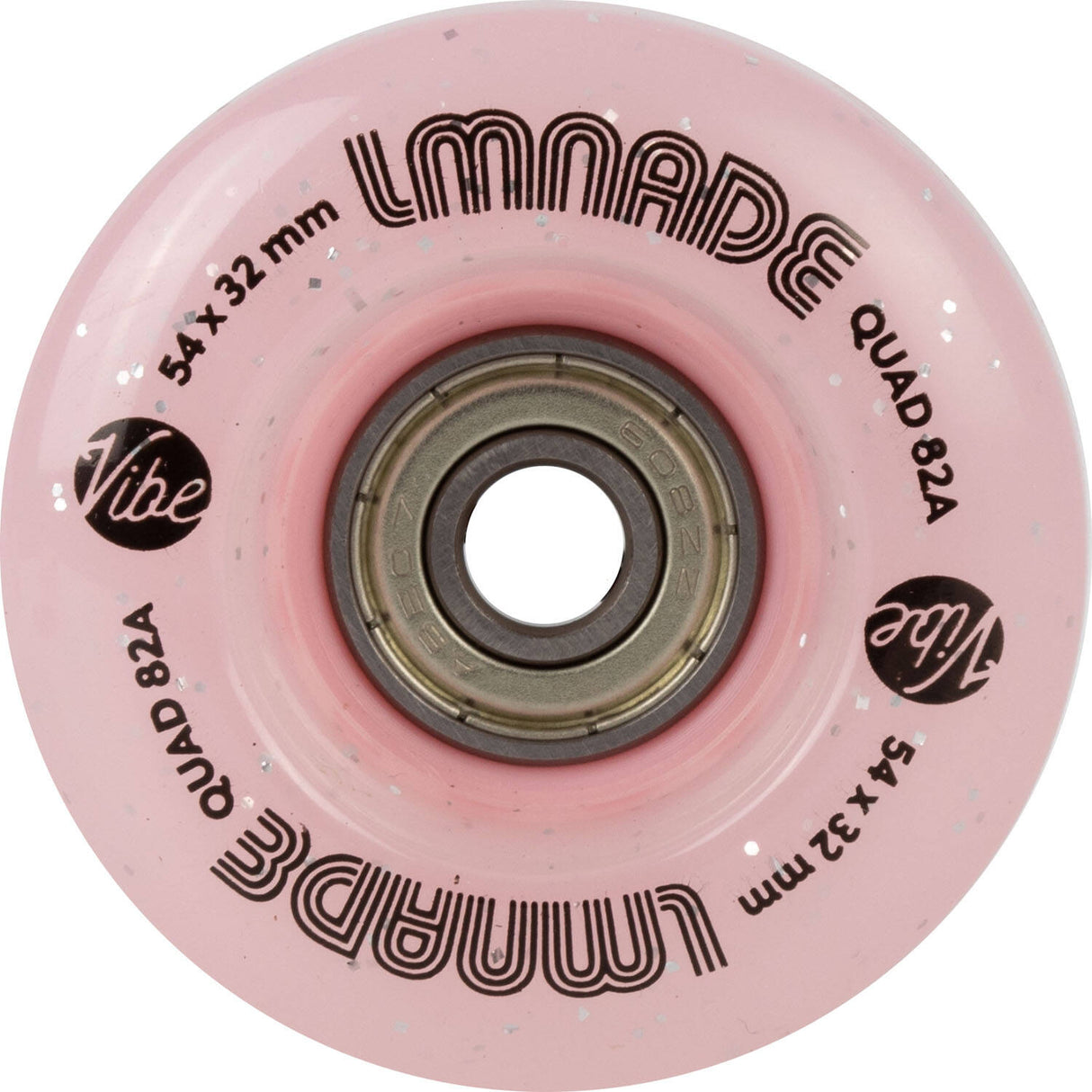 LMNADE Vibe Quad Roller Skate Wheels - Pink Translucent Glitter 54mm