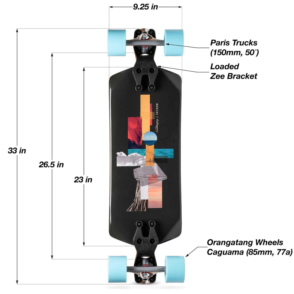 Loaded Fathom All Around Complete Longboard- Caguama Orange