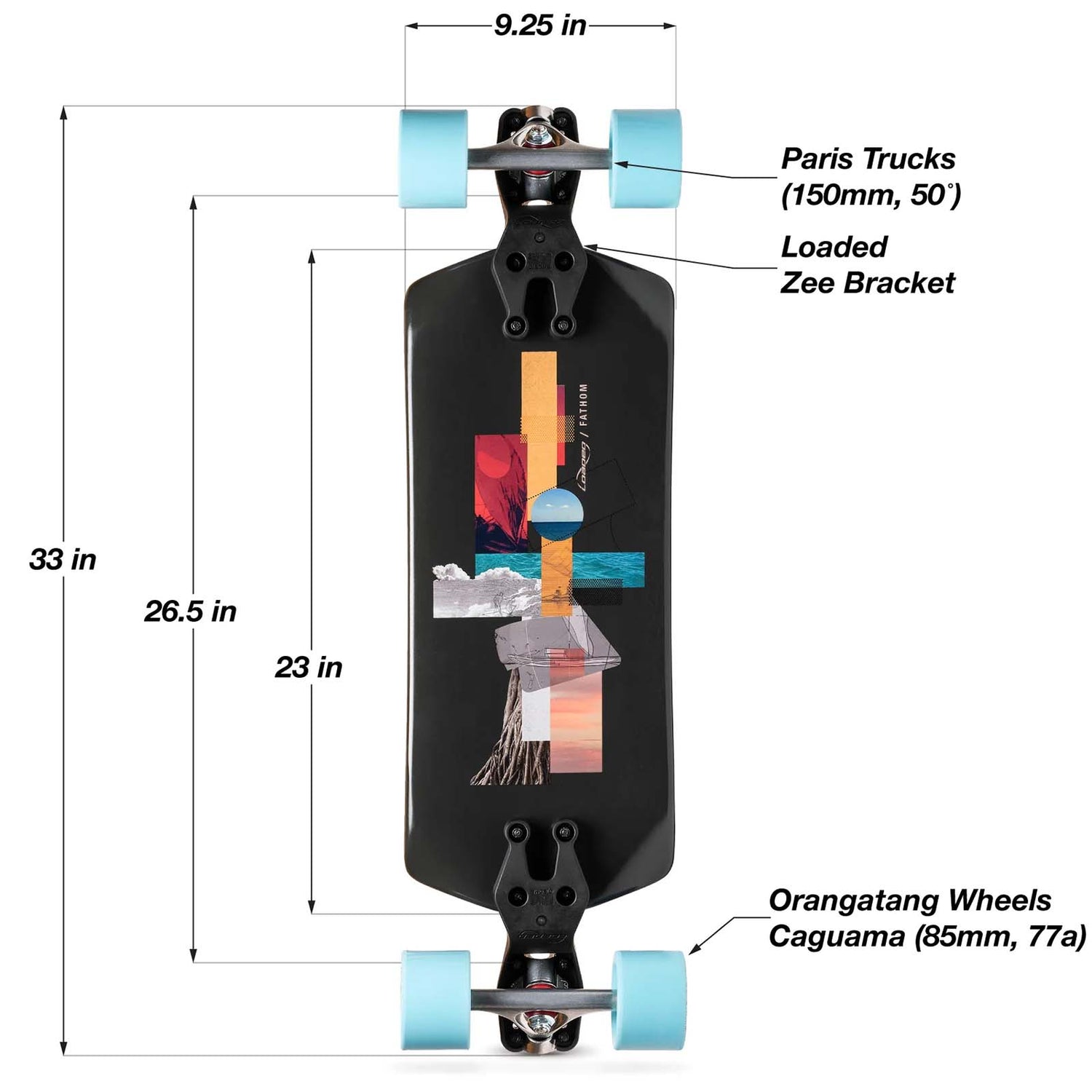 Loaded Fathom All Around Complete Longboard - Caguama Purple