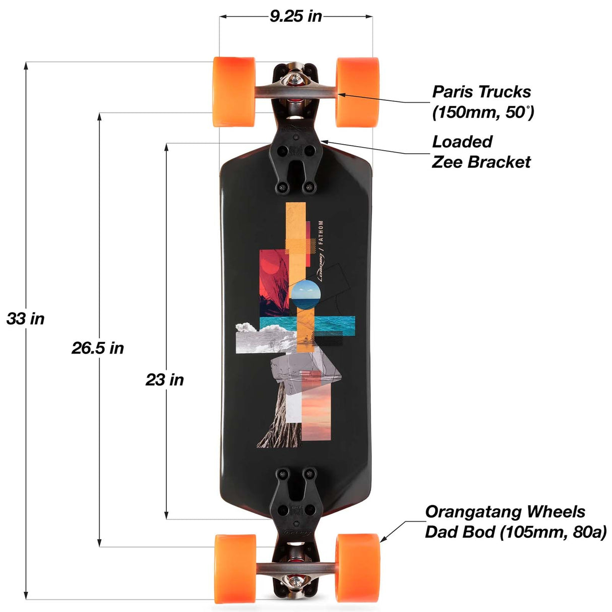 Loaded Fathom Cruising Complete Longboard - Dad Bod Orange