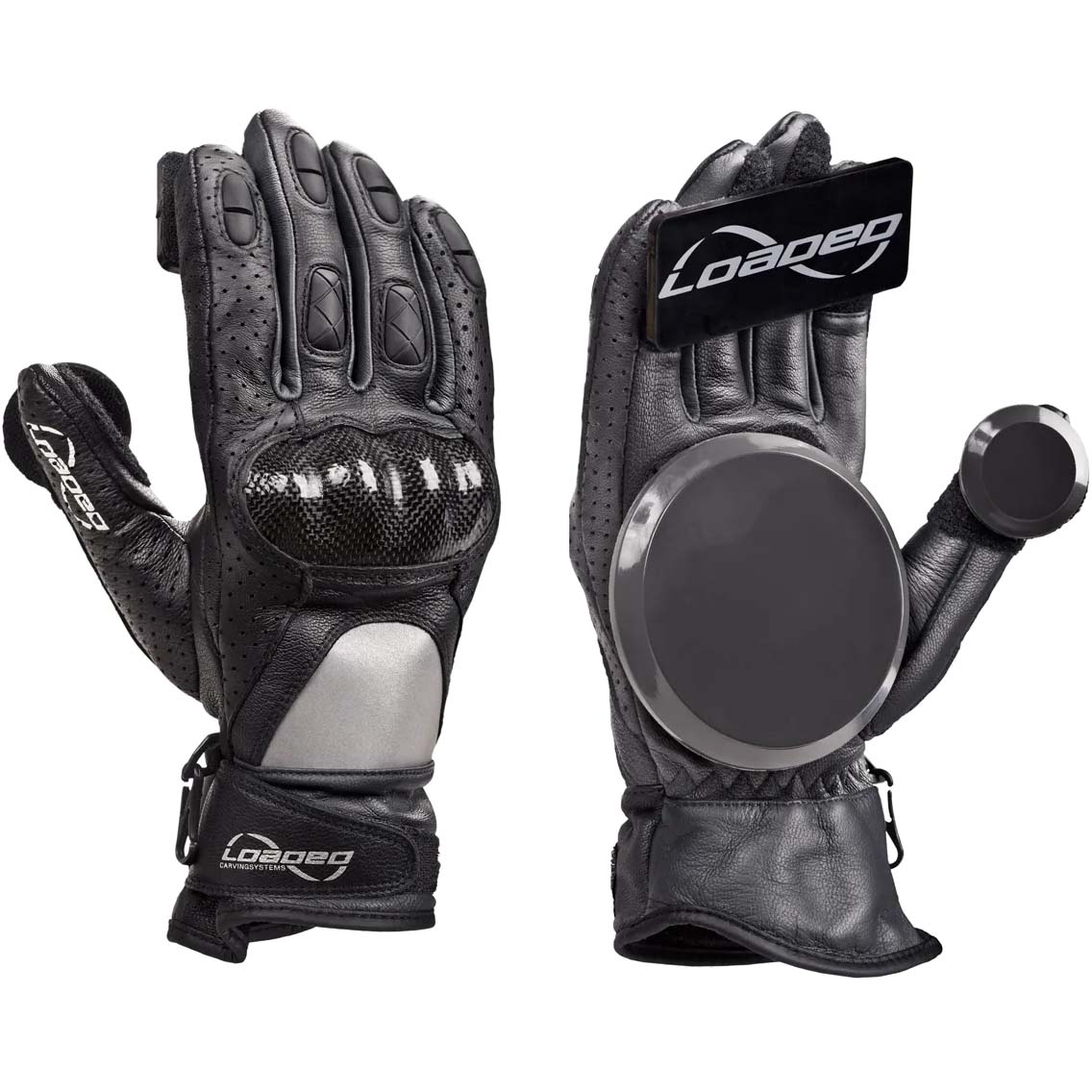 Loaded Leather Race Gloves - Black