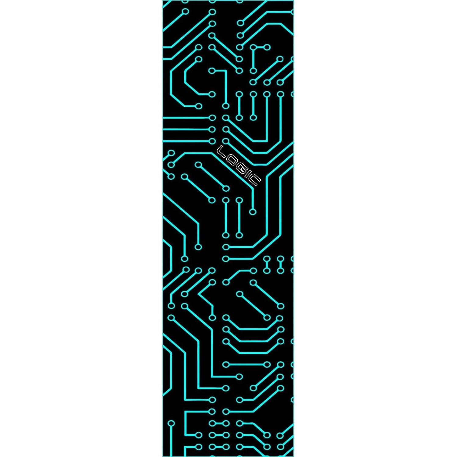 Logic Circuit Scooter Grip Tape - Black/Teal