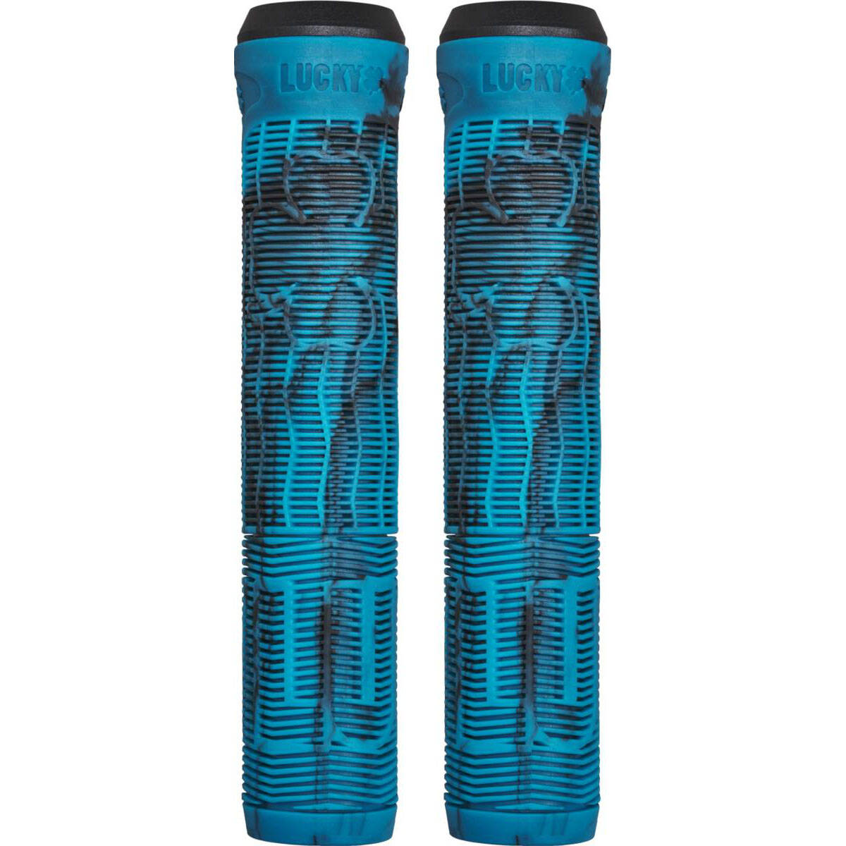 Lucky Vice 2.0 Scooter Grips - Black/Teal Swirl