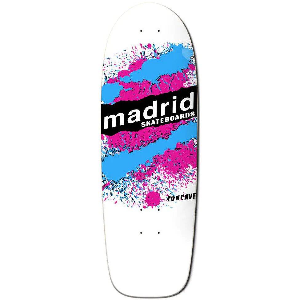 Madrid Retro Skateboard Cruiser Deck - Explosion White 9.5''