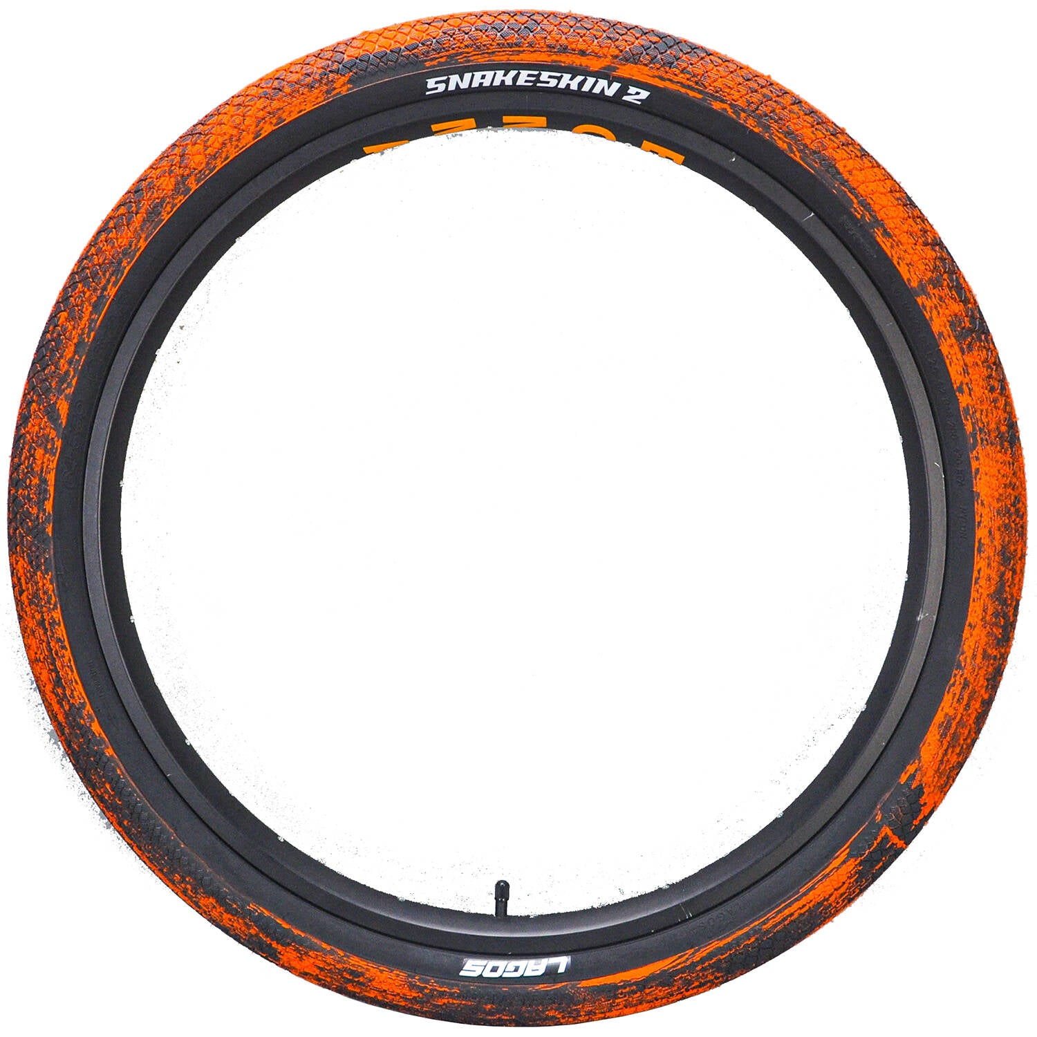 Mafiabike Lagos Snakeskin 2 27.5" BMX Tyre - Orange/Black Marble (PAIR)