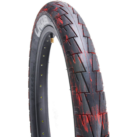 Mafiabike LC 20'' BMX Tyres (Pair) - Red/Black Marble/Blackwall