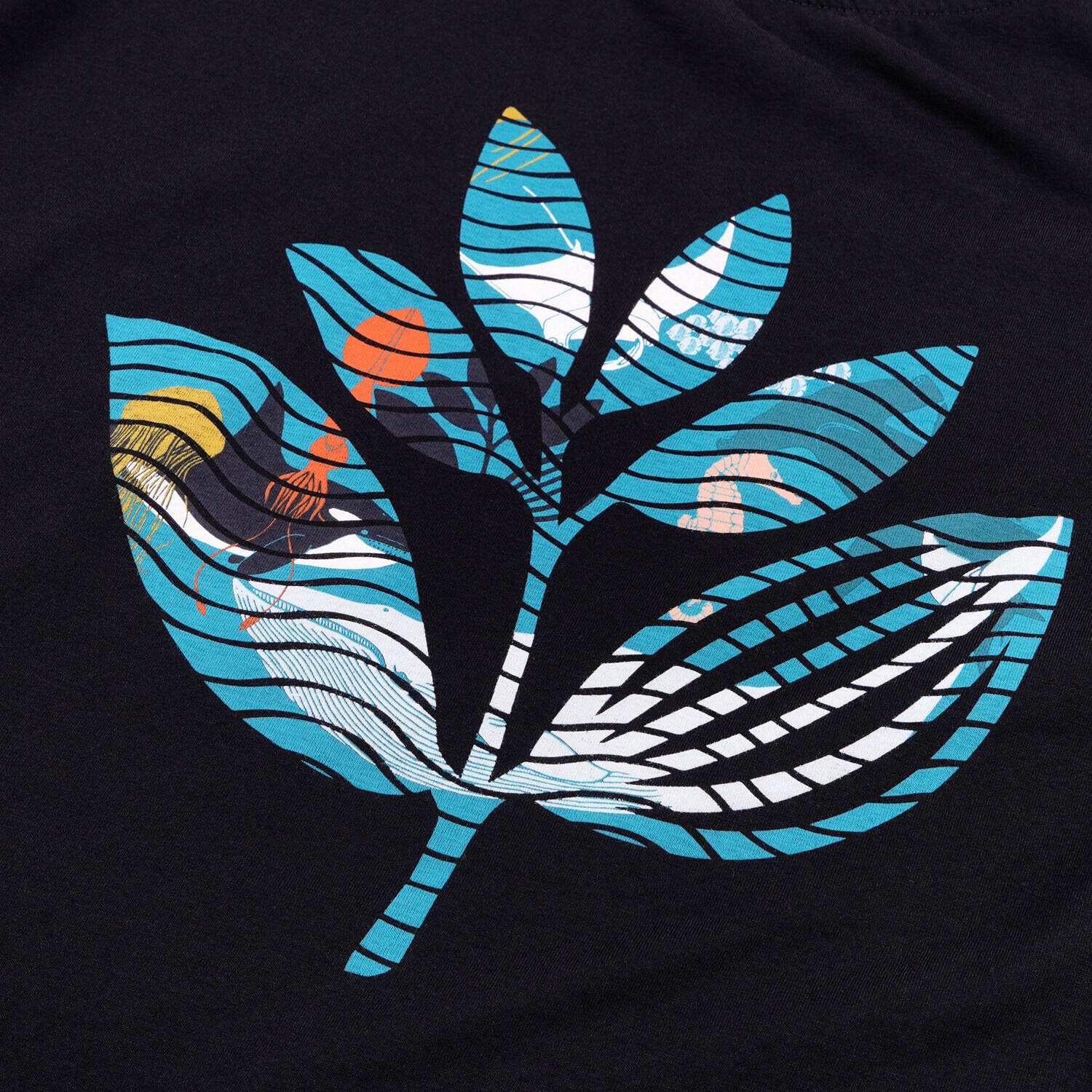 Magenta Deep Plant T Shirt - Black