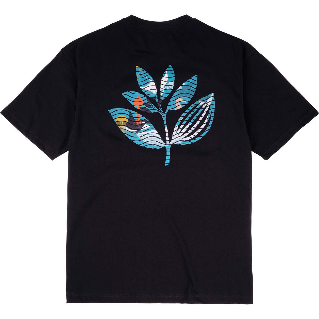 Magenta Deep Plant T Shirt - Black