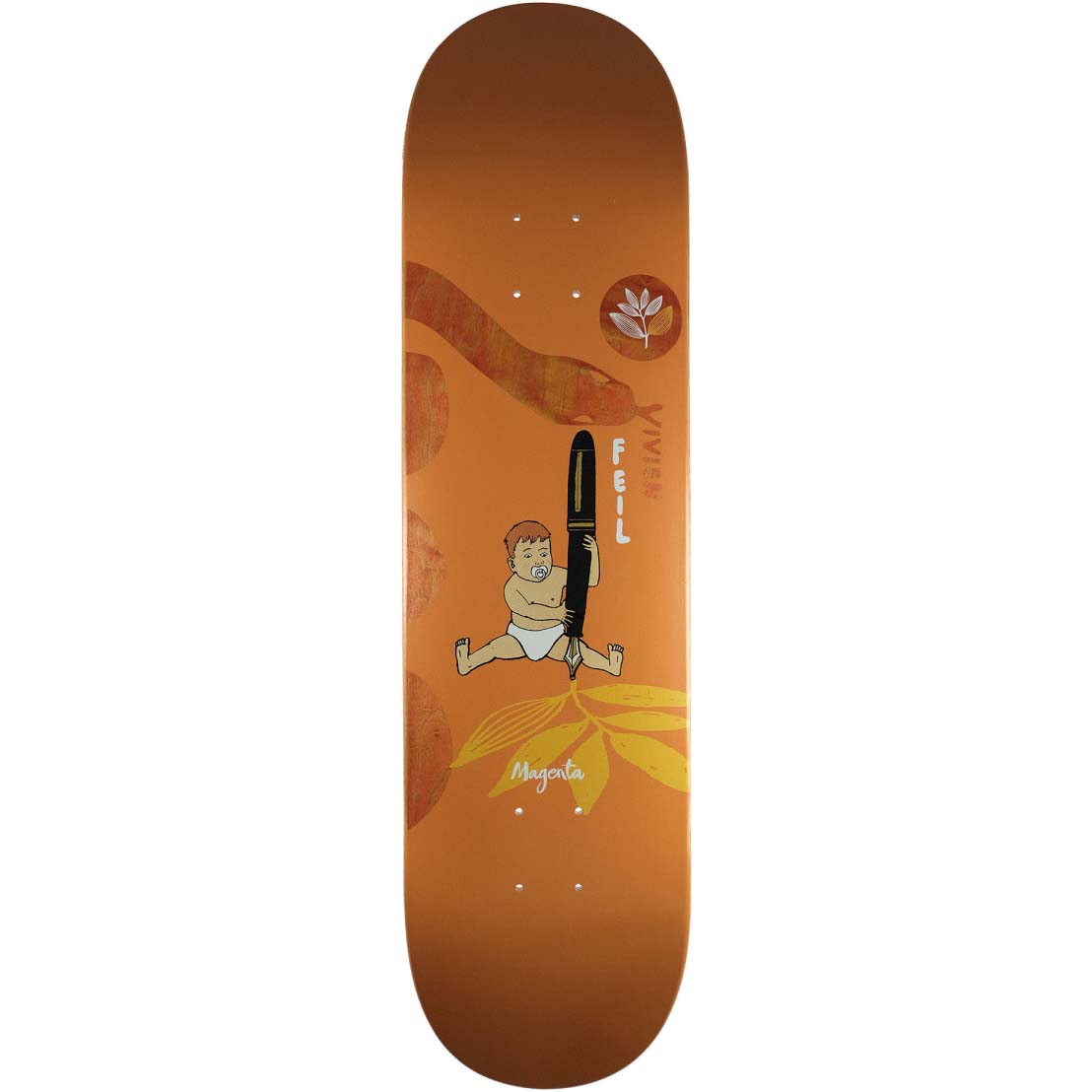 Magenta Sacred Snake Skateboard Deck - Feil 8.25"