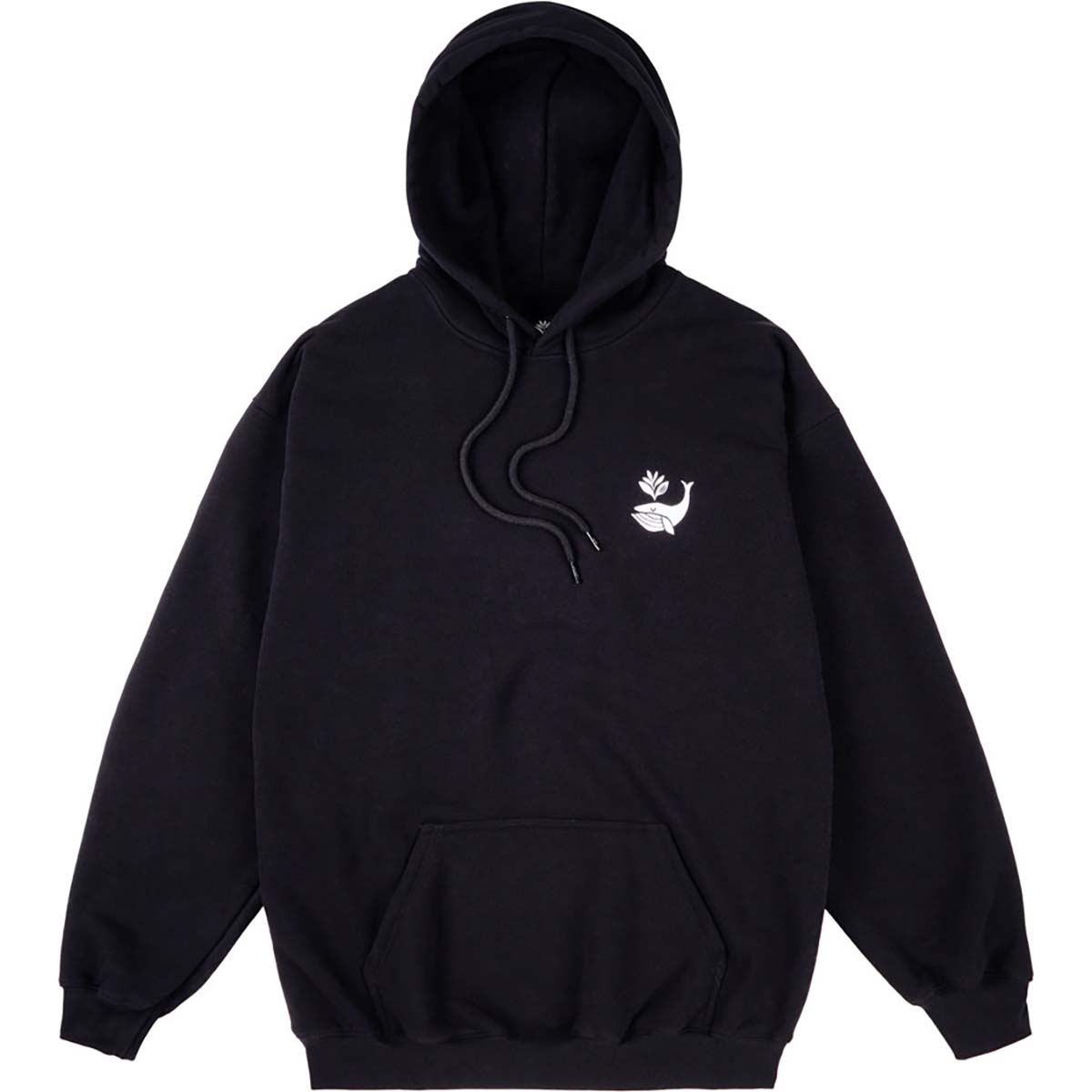 Magenta Whale Plant Hoodie - Black