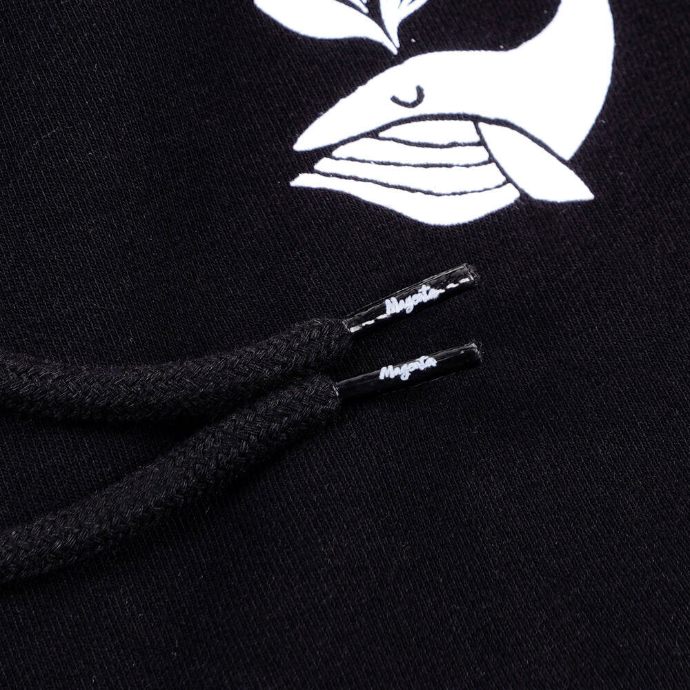 Magenta Whale Plant Hoodie - Black
