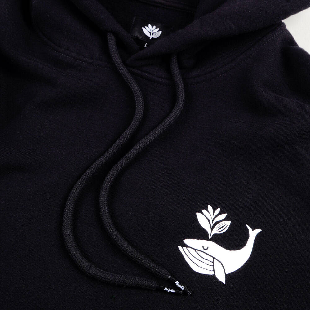 Magenta Whale Plant Hoodie - Black
