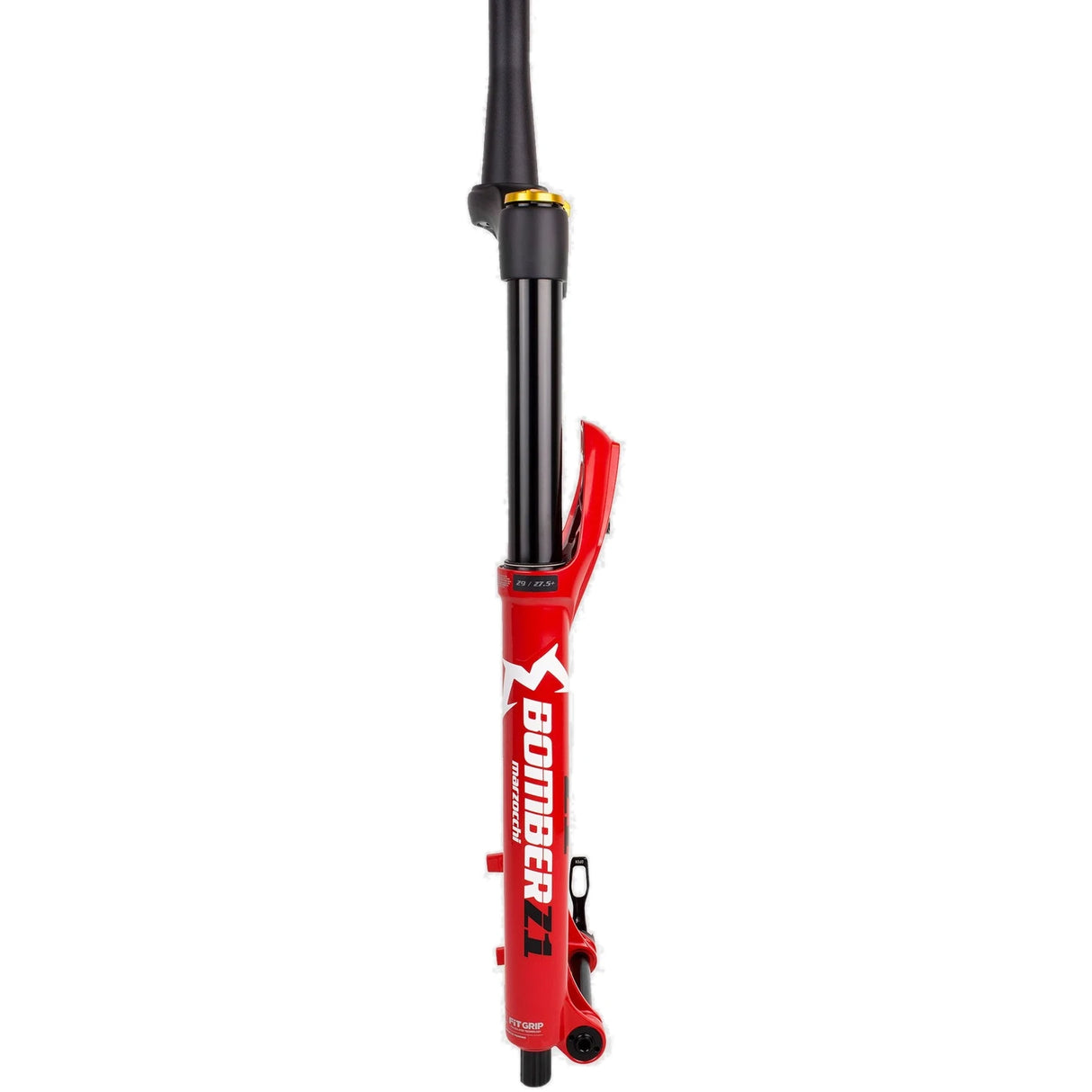 Marzocchi Bomber Z1 GRIP Sweep-Adj 15QR 110mm Tapered Forks - Red 27.5 Wheel / 180mm Travel / 15QR x 110mm Axle / 44mm Rake