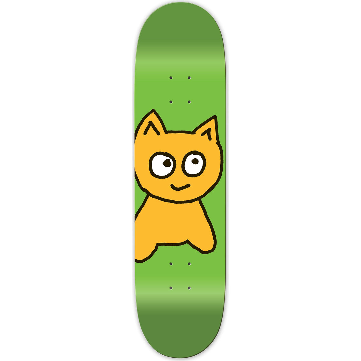 Meow Big Cat Skateboard Deck - Green 8.25"