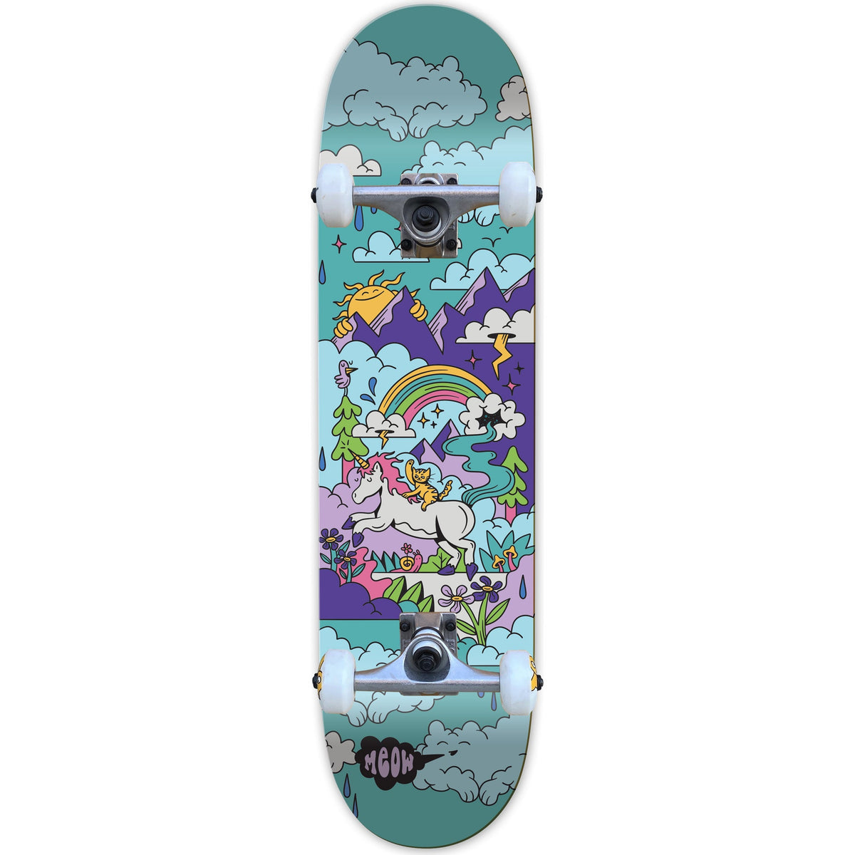 Meow Dream Complete Skateboard - Teal 7.75"