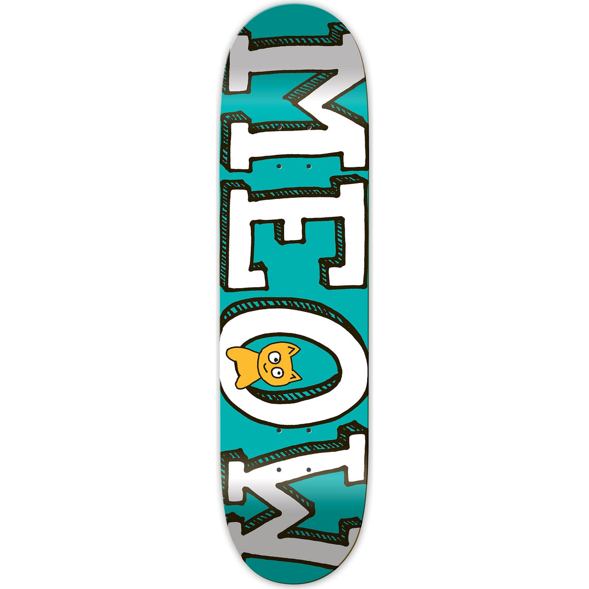 Meow Logo Skateboard Deck - Teal 8"