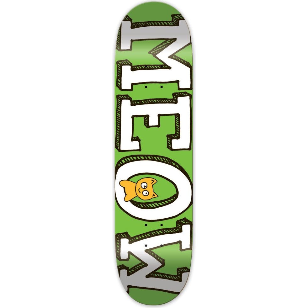 Meow Logo Mini Skateboard Deck - Green 8.25''