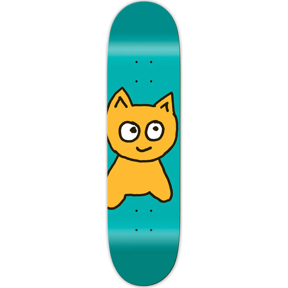 Meow Big Cat Skateboard Deck - Teal 8.25"