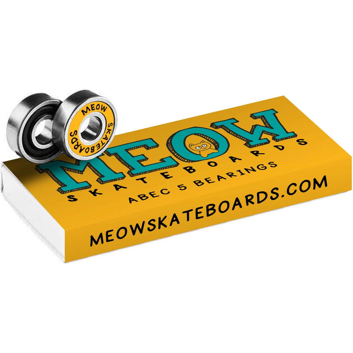 Meow ABEC 5 Board Bearings - Yellow