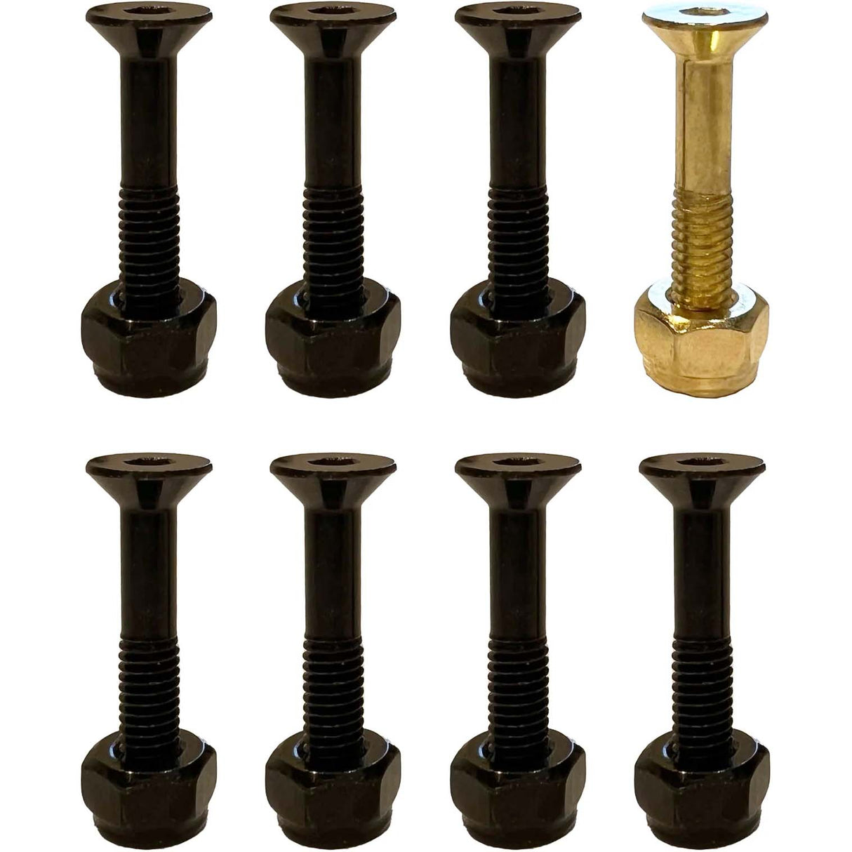 Meow Allen Skateboard Truck Bolts - Black 1"