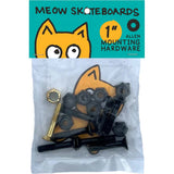 Meow Allen Skateboard Truck Bolts - Black 1"