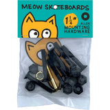 Meow Allen Skateboard Truck Bolts - Black 1.25"