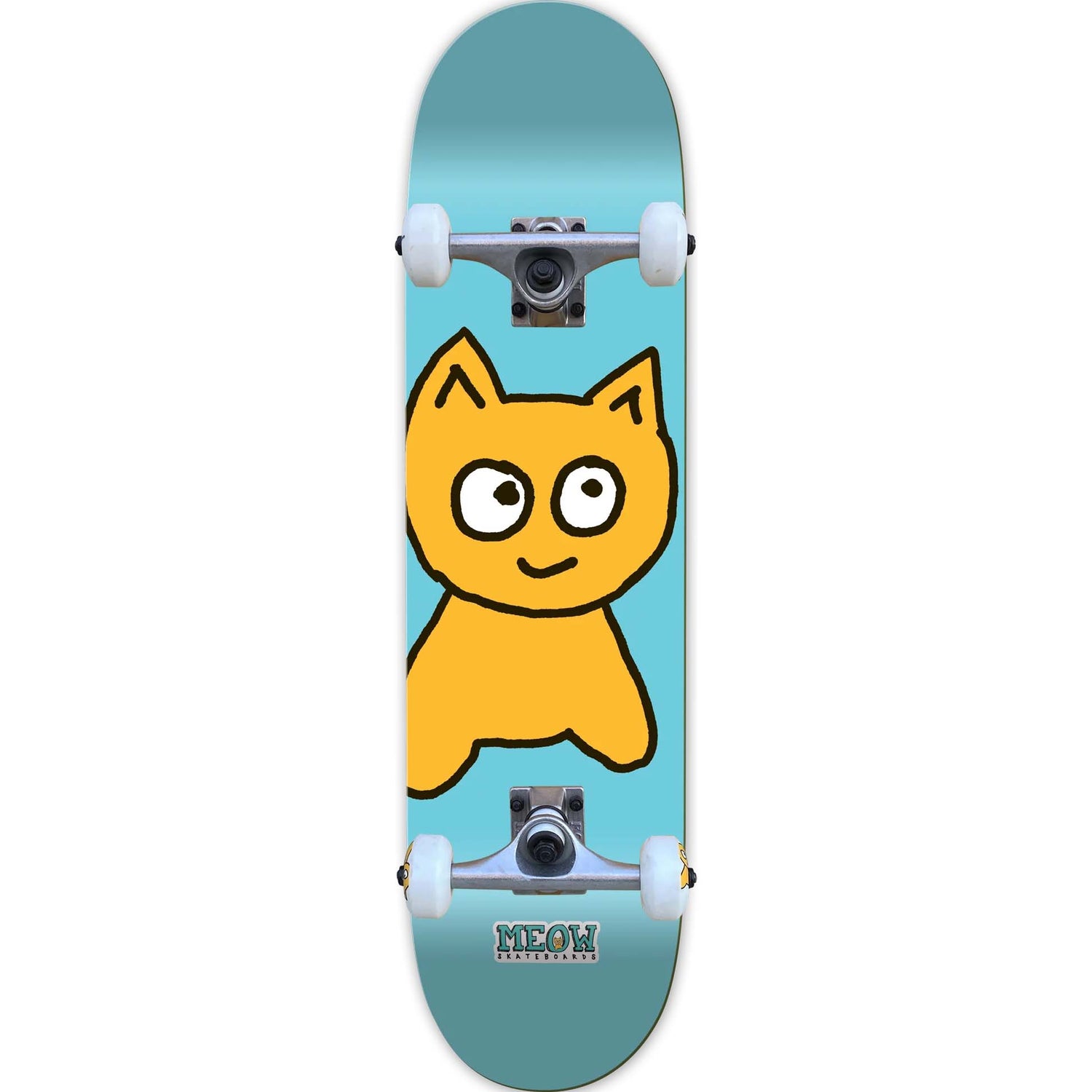 Meow Big Cat Complete Skateboard - Blue 8"