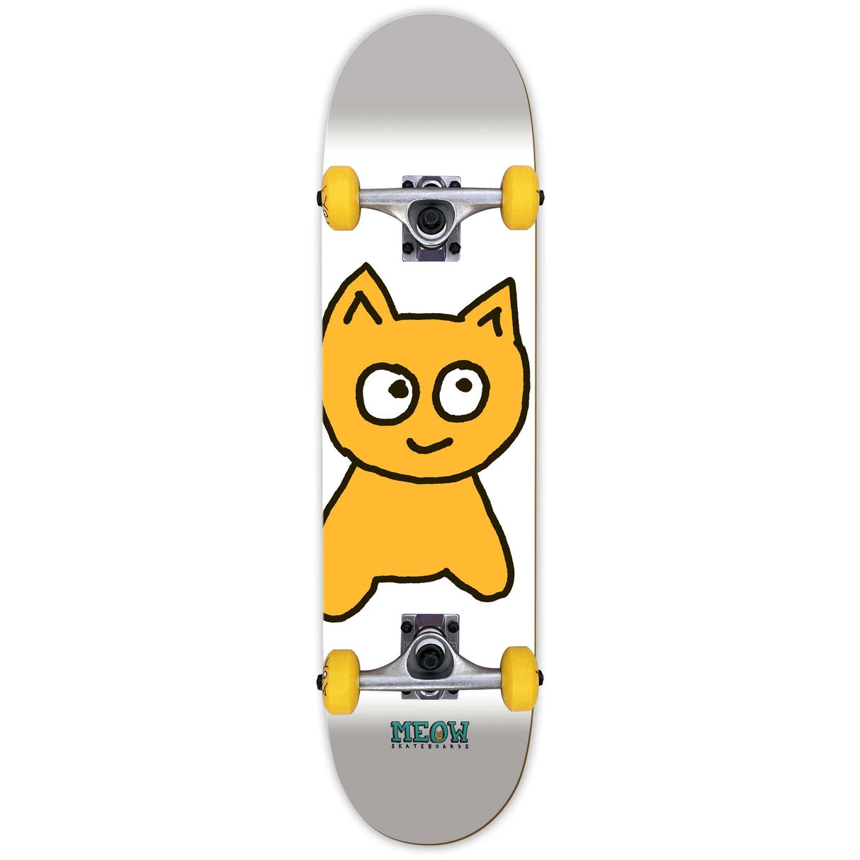 Meow Big Cat Complete Skateboard - White 8.25"