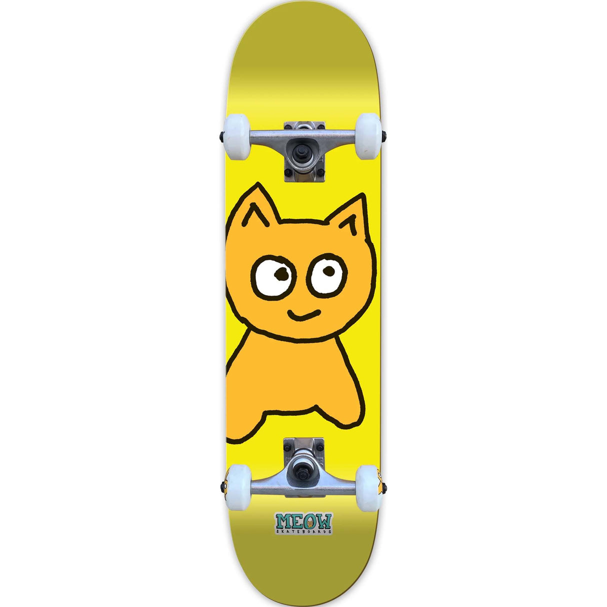 Meow Big Cat Complete Skateboard - Yellow 7.75"