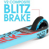 Madd Gear Kick Mini Pro Rascal IV Stunt Scooter - Sky Blue/Red