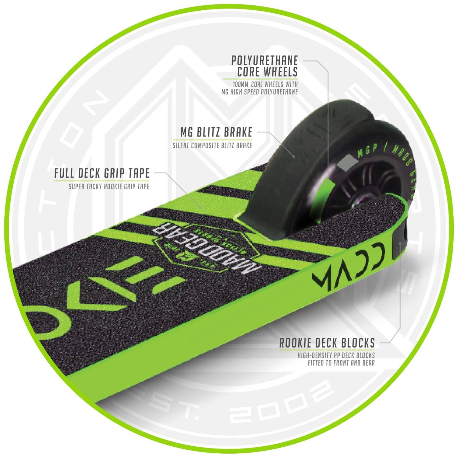 MGP Carve Mini Pro Rookie X Stunt Scooter - Lime/Black
