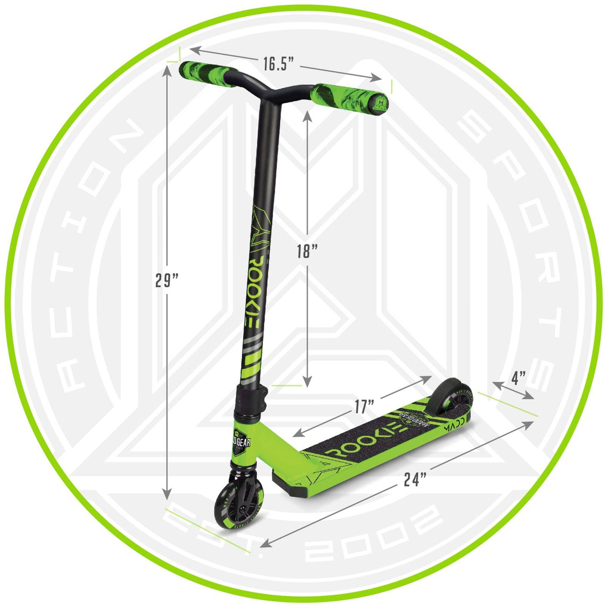 MGP Carve Mini Pro Rookie X Stunt Scooter - Lime/Black