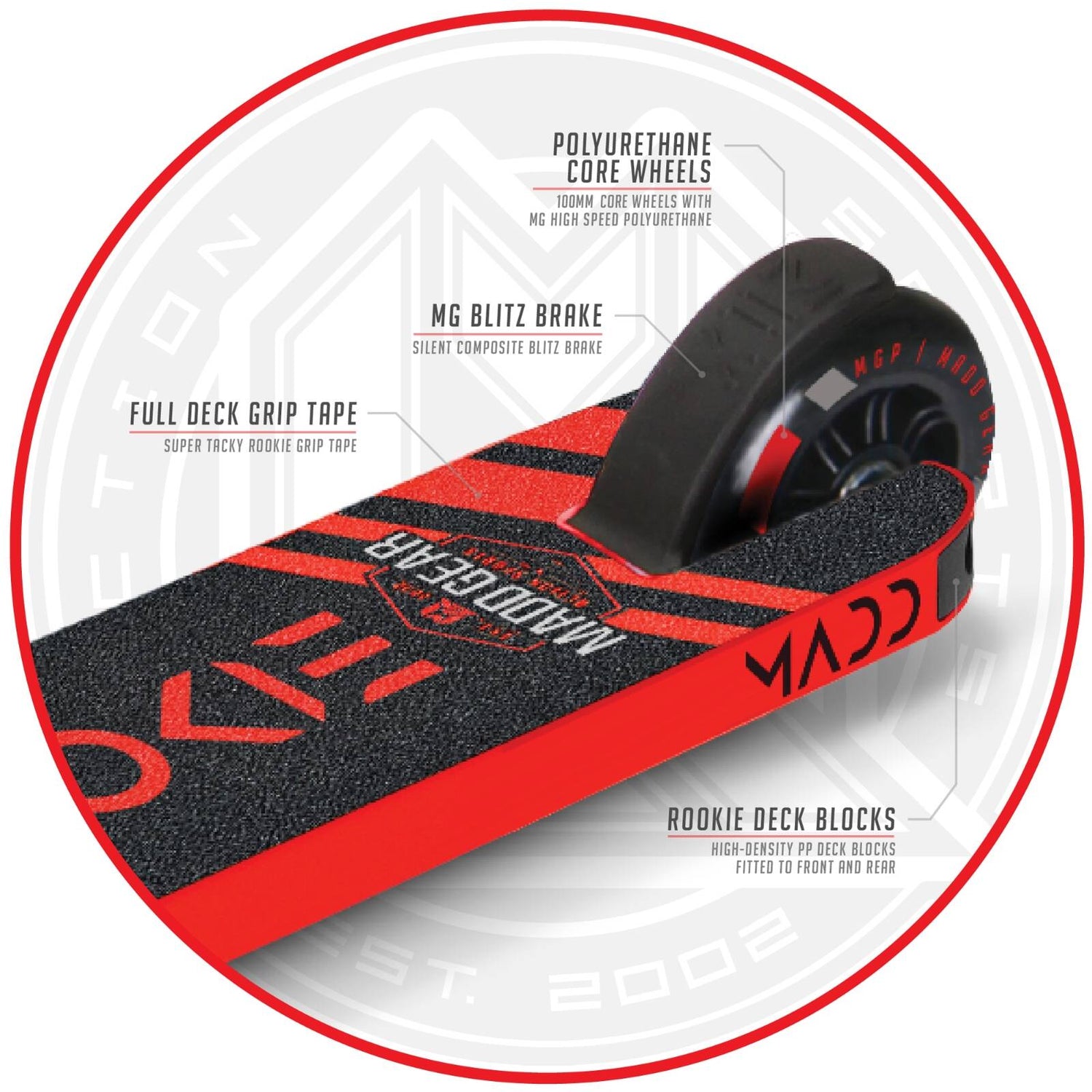 MGP Carve Mini Pro Rookie X Stunt Scooter - Red/Black