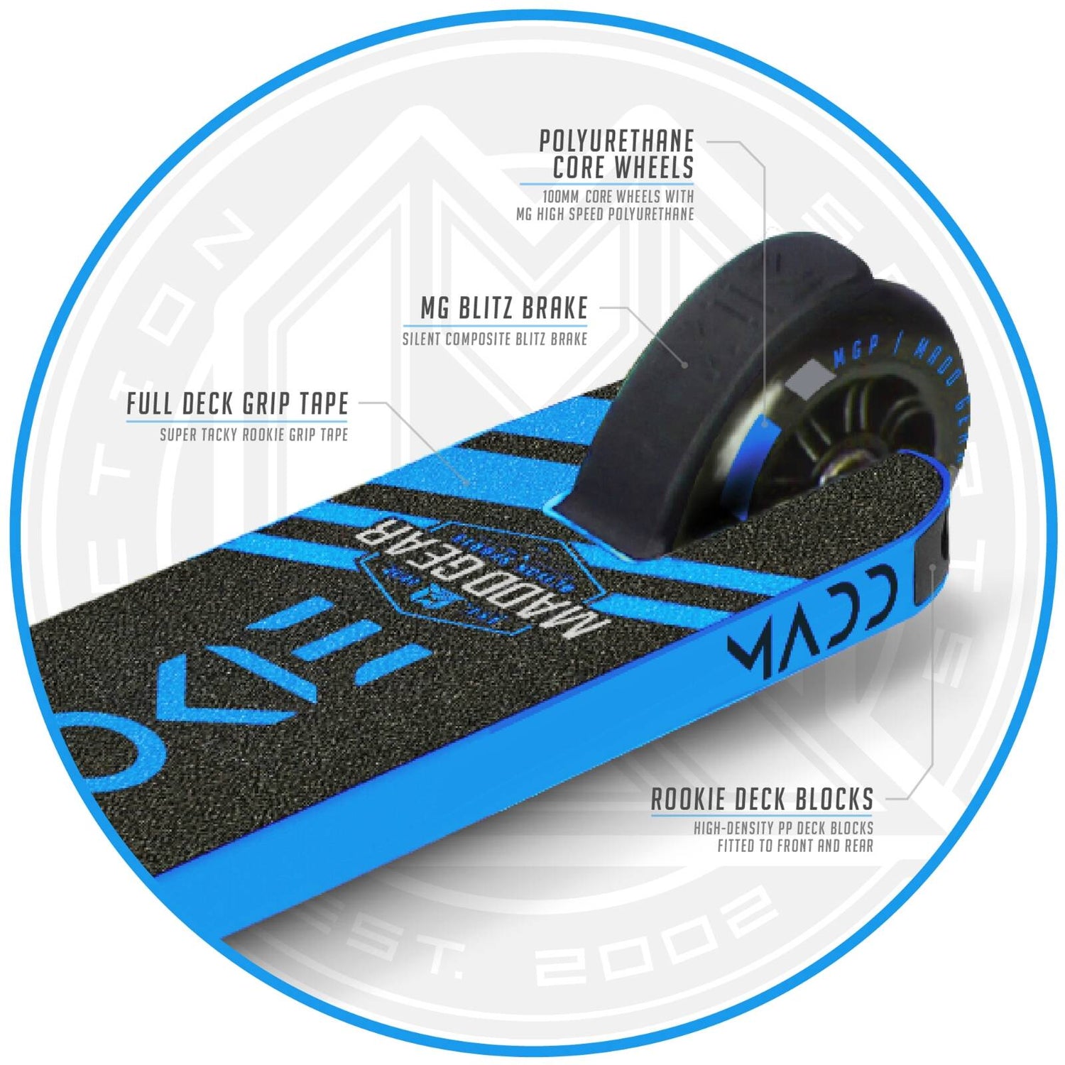 MGP Carve Mini Pro Rookie X Stunt Scooter - Sky Blue/Black