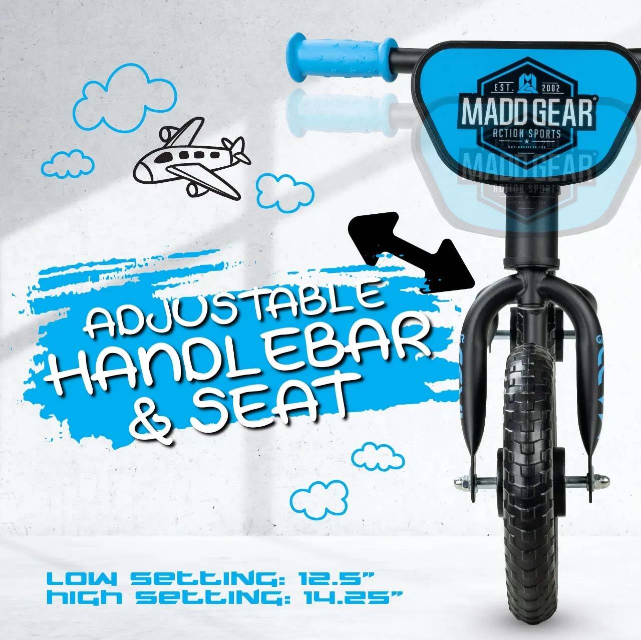 Madd Gear My 1st BMX Balance Bike - Black/Blue