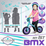 Madd Gear My 1st BMX Balance Bike - Teal/Purple