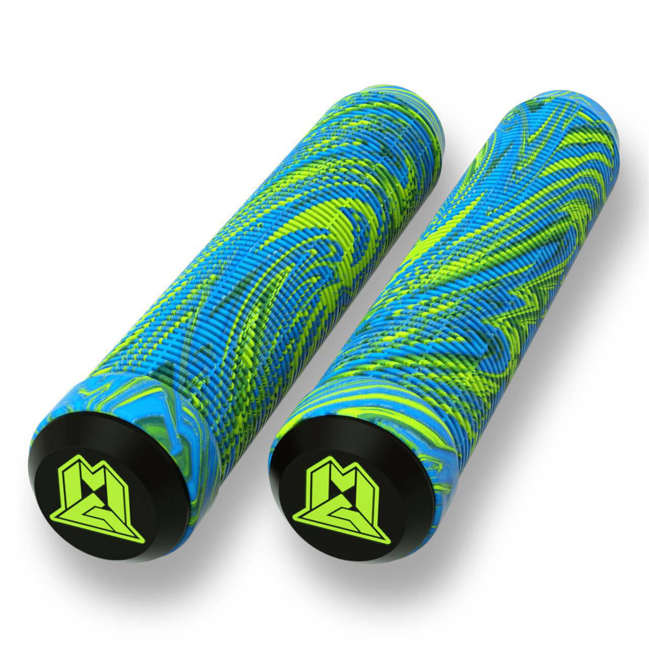 MGP 180mm Swirl Grind Scooter Grips - Lime/Blue
