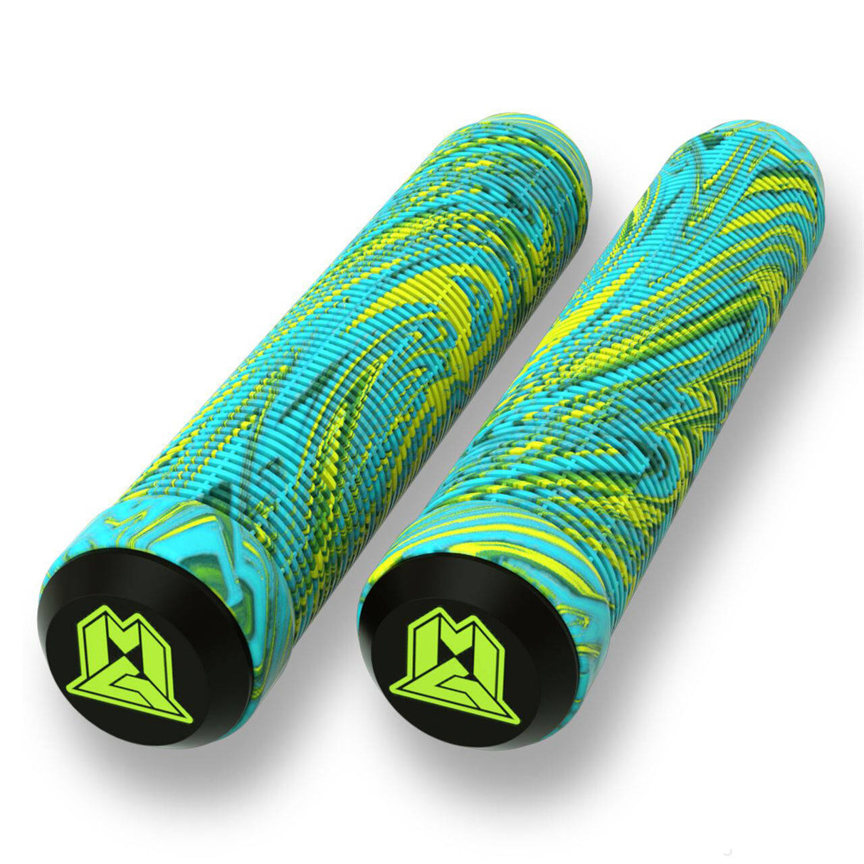 MGP 180mm Swirl Grind Scooter Grips - Lime/Teal