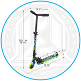 Madd Gear Carve Flight Light Up Folding Scooter - Blue/Lime