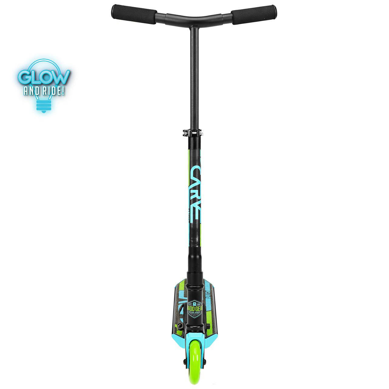 Madd Gear Carve Flight Light Up Folding Scooter - Blue/Lime