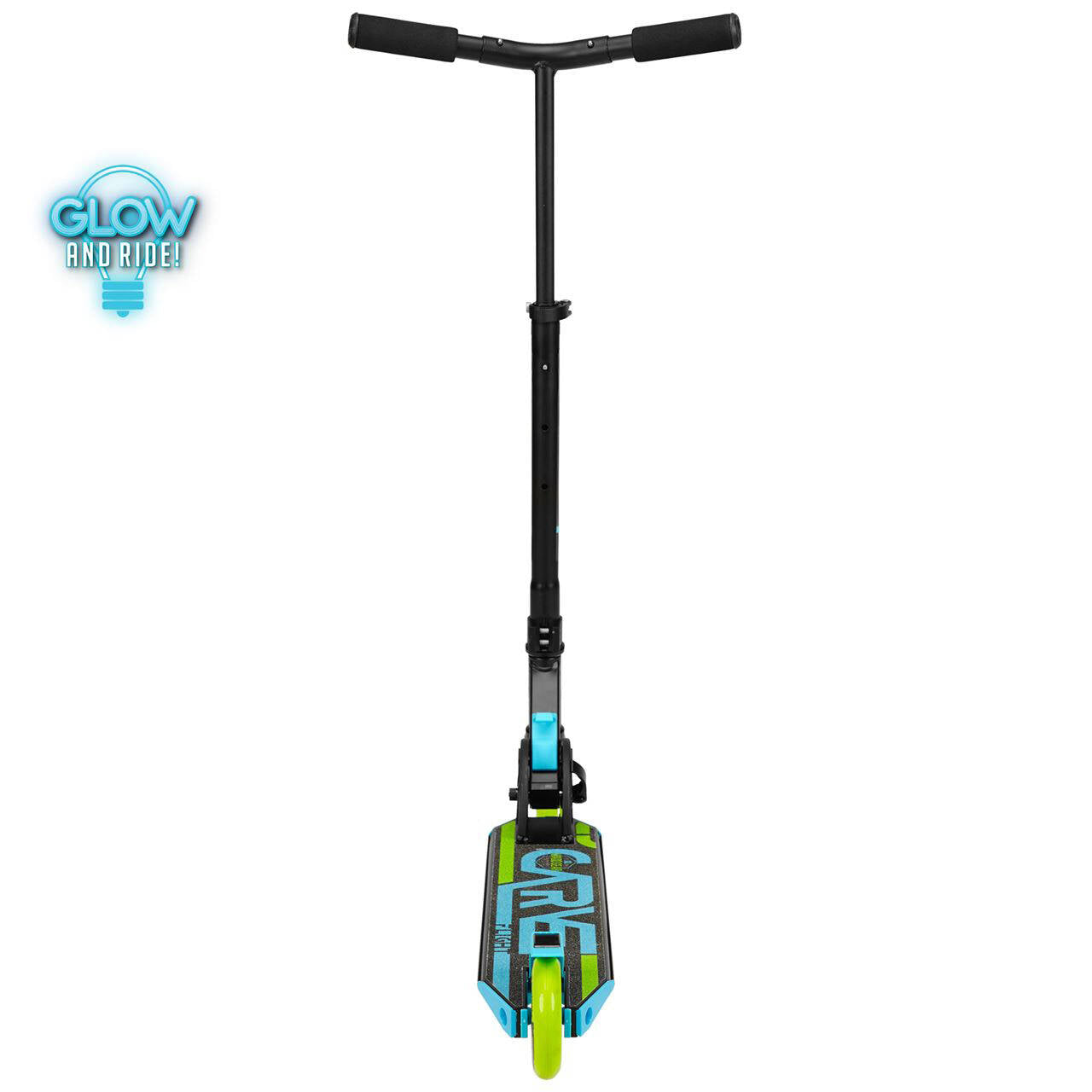 Madd Gear Carve Flight Light Up Folding Scooter - Blue/Lime