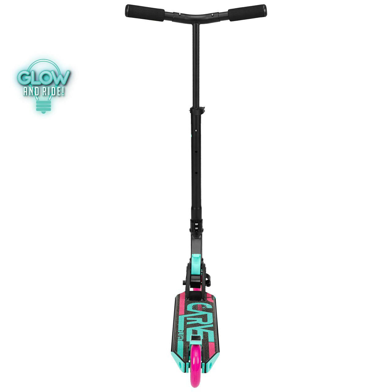 Madd Gear Carve Flight Light Up Folding Scooter - Teal/Pink