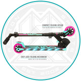 Madd Gear Carve Flight Light Up Folding Scooter - Teal/Pink