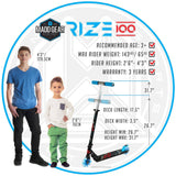 Madd Gear Carve Rize Folding Scooter - Black/Blue