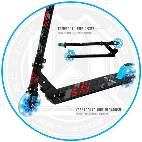 Madd Gear Carve Rize Folding Scooter - Black/Blue
