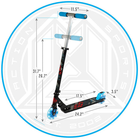 Madd Gear Carve Rize Folding Scooter - Black/Blue