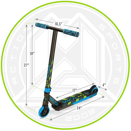 Madd Kick Mini Pro Rascal III Stunt Scooter - Blue/Lime
