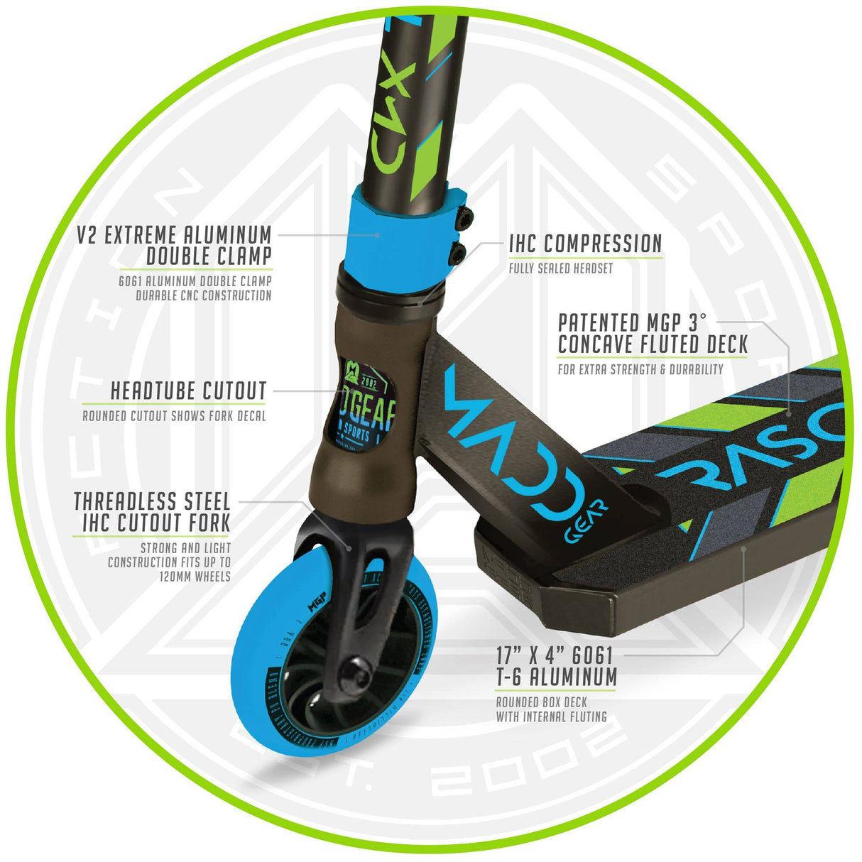 Madd Kick Mini Pro Rascal III Stunt Scooter - Red/Blue